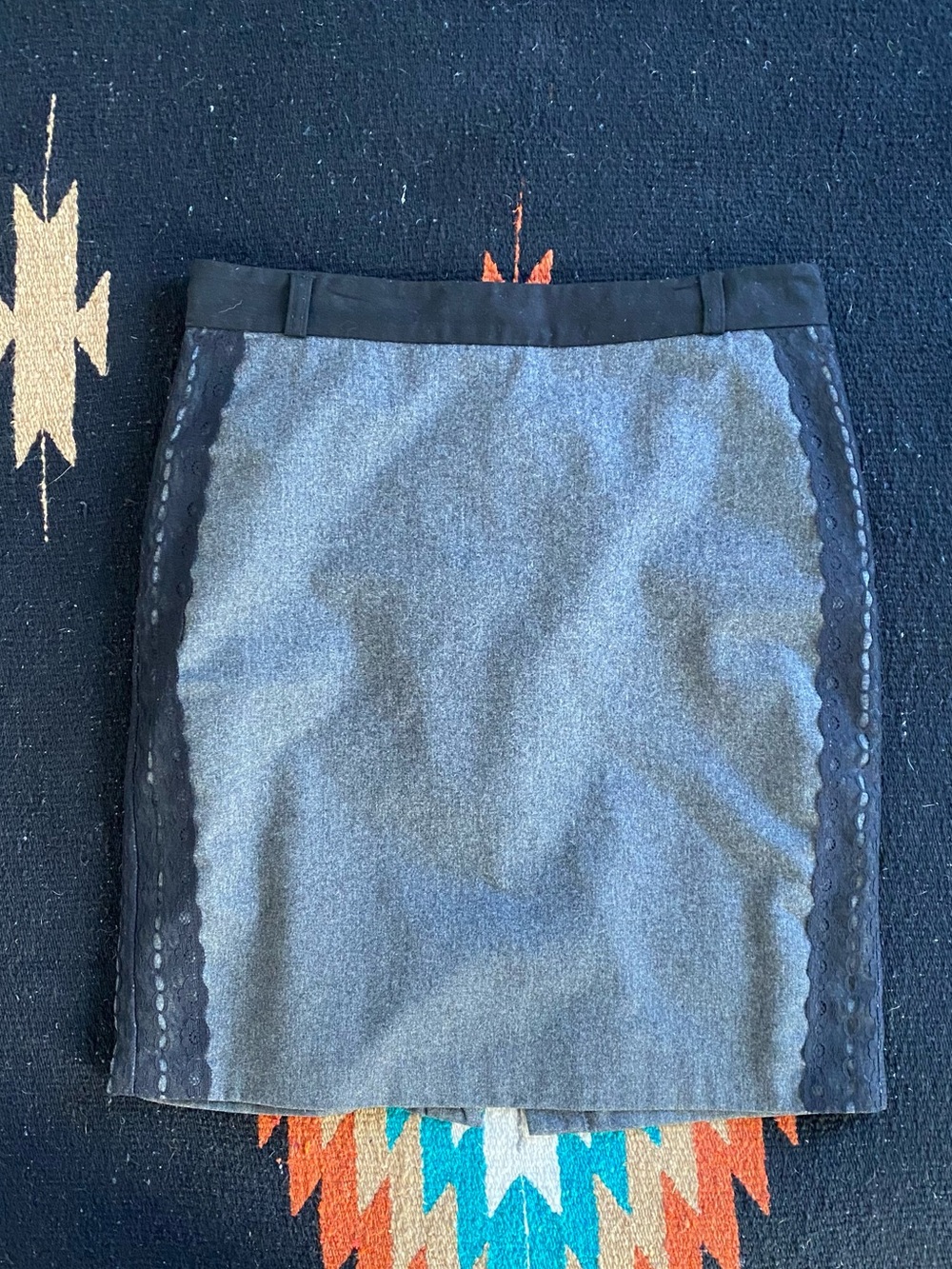 Brooklyn Industries Gray Mini Skirt with Black Trim